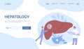 Hepatology and gastroenterology web banner or landing page.