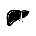 Black solid icon for Hepatology, treatment and medical