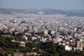 Hephaestus Temple from Acropolis behind Athens City Royalty Free Stock Photo