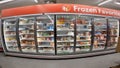 Family Dollar retail store interior freezer section messy