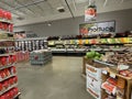 KJs retail grocery retail store interior produce hanging sign