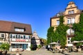 Heppenheim, Germany - Market place with beautiful old haf timbered buildings in historic city center of Heppenhei