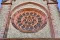 Heppenheim, Germany - Round ornate window of old church called St. Peter in Heppenheim city