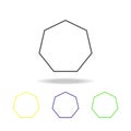 heptagon colored icon. Can be used for web, logo, mobile app, UI, UX Royalty Free Stock Photo