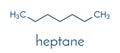 Heptane n-heptane alkane molecule. Skeletal formula.