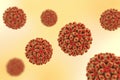 Heptitis B viruses on colorful background