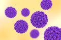 Heptitis B viruses on colorful background