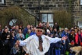 Actors in the traditional good friday easter pace egg play in heptonstall west yorkshire