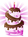 Her birthday cake Royalty Free Stock Photo