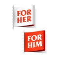 For her and for him labels