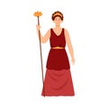 Hera juno ancient greek mythology goddess wife of zeus a vector illustration.