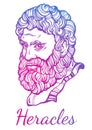 Heracles. The mythological hero of ancient Greece. Hand-drawn beautiful vector artwork . Myths and legends. Tattoo art.