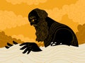 heraclitus ancient greek philosopher watching the river Royalty Free Stock Photo