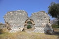 Herakleia at Latmus (Latmos) view of Athena Temple. Bafa Lake, Milas, Turkey. Besparmak Mountains Royalty Free Stock Photo