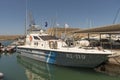 A coast guard patrol vessel alongside in the Port of Heraklion, Crete.