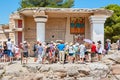 Tourists visiting Knossos palace. Crete, Greece Royalty Free Stock Photo