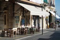 HERAKLION, CRETE, GREECE - May 11, 2016: Traditional and charming, basic fish taverna in Heraklion, Crete, Greece Royalty Free Stock Photo