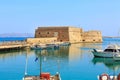 Heraklion, Crete harbor with fishing boats, Greece Royalty Free Stock Photo