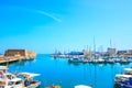 Heraklion, Crete harbor with fishing boats, Greece Royalty Free Stock Photo