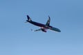 Airbus A321-200 of the airline Wizz Air UK after taking off from Heraklion airport Royalty Free Stock Photo