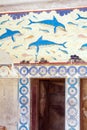 HERAKLION, GREECE - AUGUST 3, 2012: The famous fresco of Dolphin