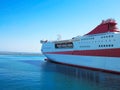 18.06.2016 Heraklion, Greece. Big red cruise ship detail ready f Royalty Free Stock Photo