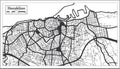 Heraklion Greece City Map in Black and White Color in Retro Style. Outline Map