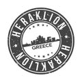 Heraklion Greece Europe Stamp Logo Icon Symbol Design Skyline City.