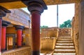 Copies of fresco in a hall at the palace of Knossos, famous ancient city in Crete. Royalty Free Stock Photo