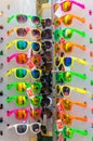 Heraklion, Greece - July 23, 2014: Sunglasses Ray-Ban in shop. Royalty Free Stock Photo