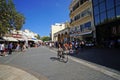 Heraklion, Greece, September 25 2018, Tourists and locals in Venizelou square