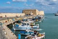 Heraklion harbour with old venetian Koules fortress, Crete, Greece