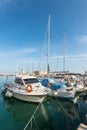 Heraklion old town port with colorful boats, at sunny day, Crete, Greece Royalty Free Stock Photo