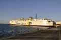 Heraklion, september 5th: Ferryboat docking in the Harbor of Heraklion in Crete island of Greece Royalty Free Stock Photo