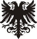 Heraldic black/white silhouette eagle tattoo