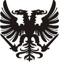 Heraldic black/white silhouette eagle tattoo