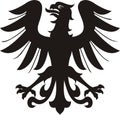 Heraldic black/white silhouette eagle tattoo