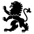 Heraldic coat of arms. Heraldic lion silhouette Royalty Free Stock Photo