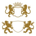 Heraldic Crests Silhouettes Royalty Free Stock Photo