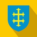 Heraldic cross of France on a shield icon Royalty Free Stock Photo