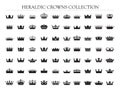 HERALDIC CROWN COLLECTION. Big set of icons. Vector graphic Royalty Free Stock Photo