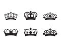 HERALDIC CROWN COLLECTION. Big set of icons. Vector graphic Royalty Free Stock Photo