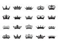 HERALDIC CROWN COLLECTION. Big set of icons. Vector graphic Royalty Free Stock Photo
