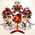 Heraldic design in vintage style