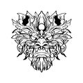 Heraldic dragon head Tattoos black and white emblem made of ink stains