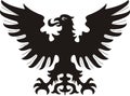 Heraldic eagle. black / white silhouette Royalty Free Stock Photo