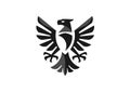 Heraldic eagle symbol or falcon bird isolated emblem Royalty Free Stock Photo