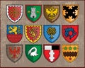 Heraldic elements - shields 1 Royalty Free Stock Photo