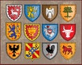 Heraldic elements - shields 2 Royalty Free Stock Photo