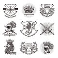 Heraldic Emblems Set Royalty Free Stock Photo